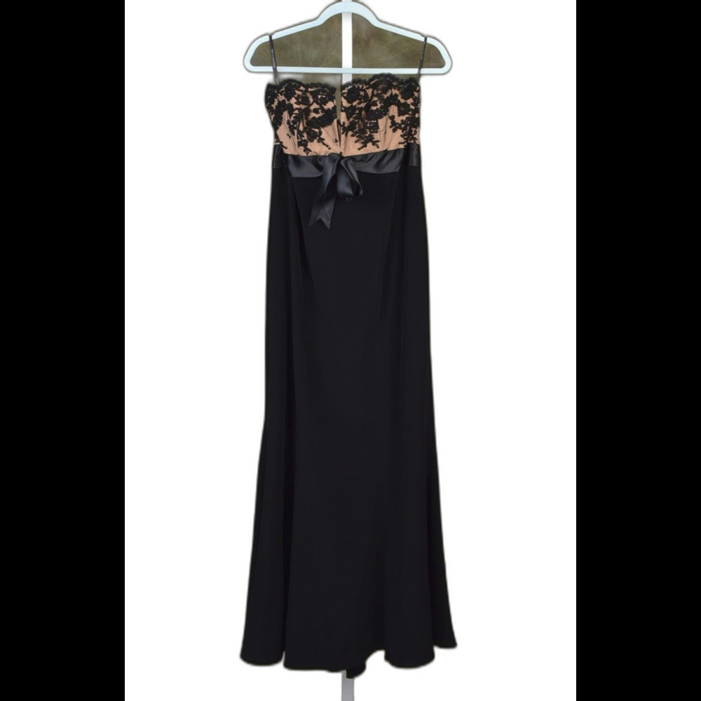 Vintage Wayne Clark Designer Black Lace Evening Gown NWT Size 8